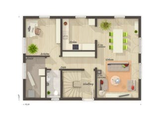 Massivhaus Bodensee 129 von Schmid-Haus Bausatzhaus ab 335000€, Innenansicht 3