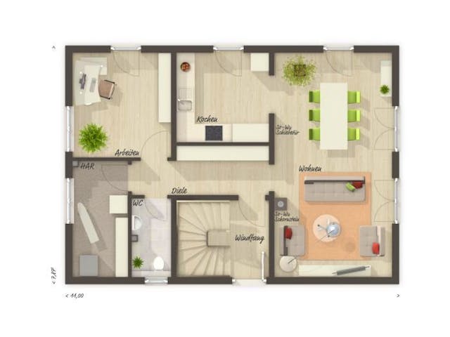 Fertighaus Bodensee 129 von Schmid-Haus Bausatzhaus ab 335000€,  Innenansicht 3