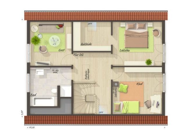 Fertighaus Bodensee 129 von Schmid-Haus Bausatzhaus ab 335000€,  Innenansicht 4