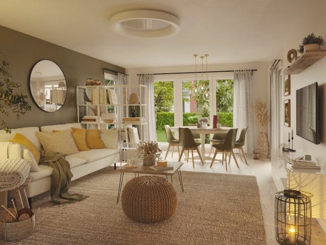 Massivhaus Bungalow 128 von Schmid-Haus Bausatzhaus ab 343460€, Bungalow Innenansicht 2