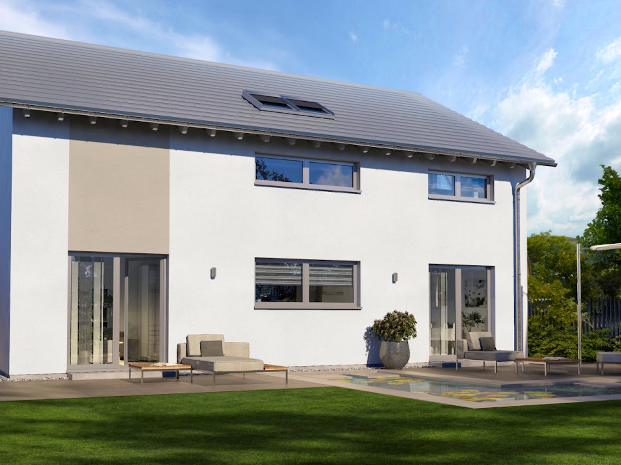 Fertighaus Design 19 von OKAL Haus Schlüsselfertig ab 495900€,  Außenansicht 1