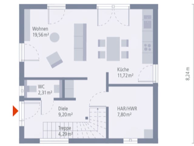 Fertighaus Design 8 von OKAL Haus Schlüsselfertig ab 460900€,  Innenansicht 1