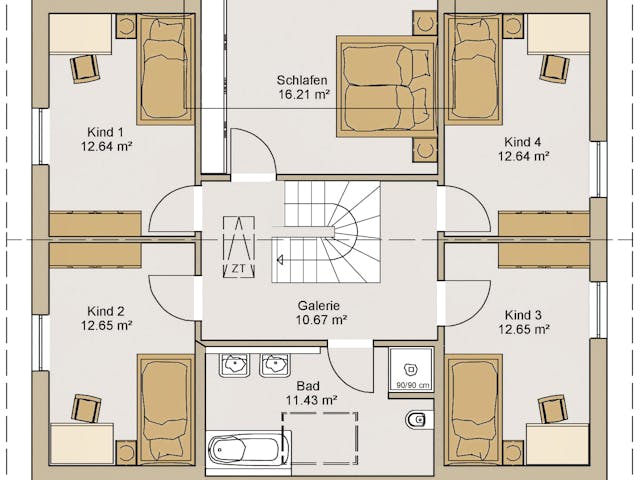 Fertighaus EFH 35-181-150 mit Einliegerwohnung von BoHolz Haus Schlüsselfertig ab 467756€, Innenansicht 4