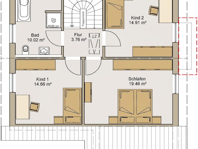 Fertighaus EFH 38-138-125 von BoHolz Haus Schlüsselfertig ab 413676€, Satteldach-Klassiker Innenansicht 2