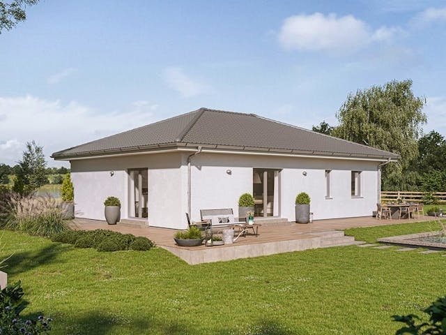 Fertighaus FamilyStyle 11.01 W von massa haus Ausbauhaus ab 138999€, Bungalow Außenansicht 1