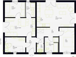 Fertighaus FamilyStyle 11.01 W von massa haus Ausbauhaus ab 138999€, Bungalow Innenansicht 4