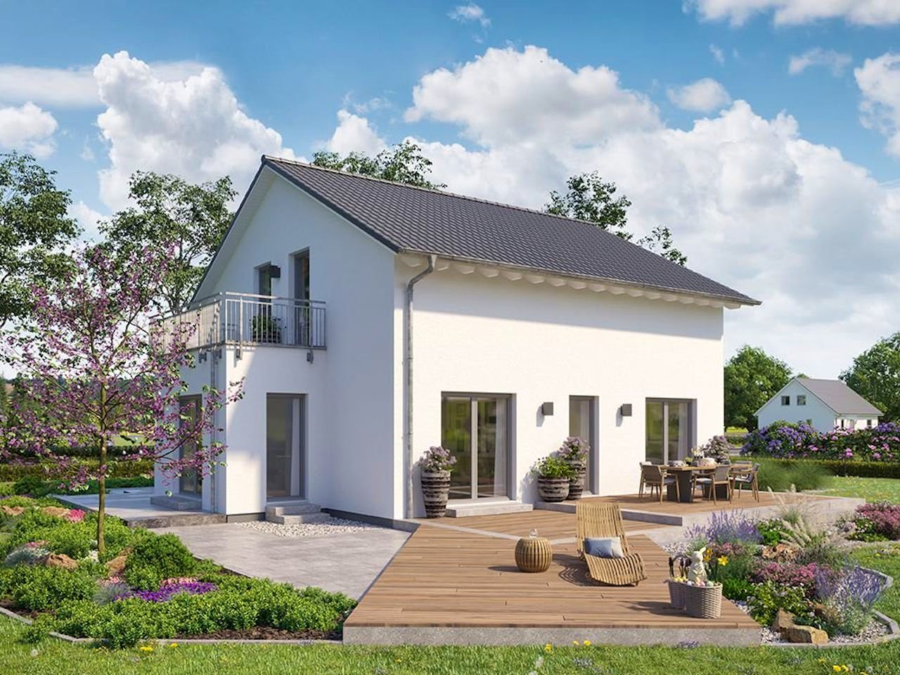 Fertighaus FamilyStyle 16.01 S von massa haus Ausbauhaus ab 151999€, Satteldach-Klassiker Außenansicht 1