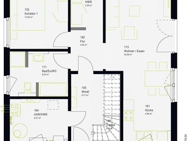 Fertighaus FamilyStyle 16.01 S von massa haus Ausbauhaus ab 151999€, Satteldach-Klassiker Innenansicht 4