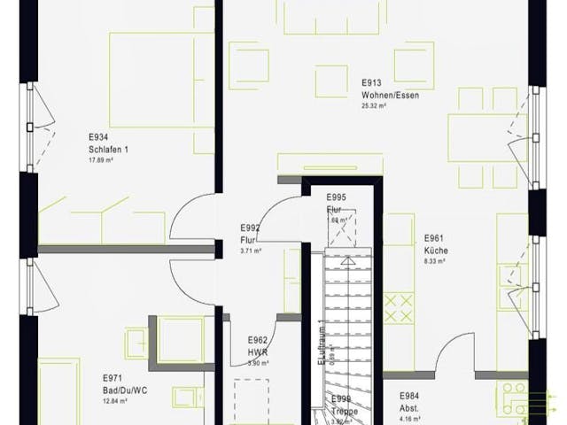 Fertighaus FamilyStyle 16.01 S von massa haus Ausbauhaus ab 151999€, Satteldach-Klassiker Innenansicht 6