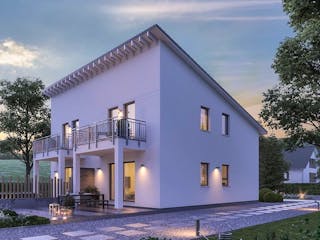 Fertighaus FamilyStyle 21.02 P von massa haus Ausbauhaus ab 194999€, Pultdachhaus Innenansicht 1