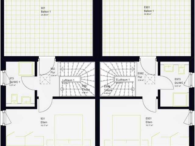 Fertighaus FamilyStyle 33.01 P von massa haus Ausbauhaus ab 298999€, Pultdachhaus Innenansicht 7