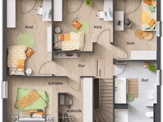 Massivhaus Flair 152 RE von Schmid-Haus Bausatzhaus ab 330000€,  Innenansicht 4