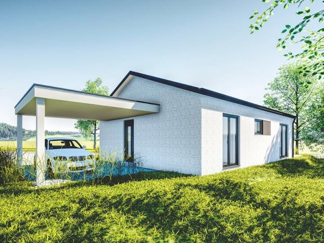 Fertighaus Jubiläumshaus Bungalow mit Satteldach von Holz & Dach Living Ausbauhaus ab 270000€, Bungalow Innenansicht 7