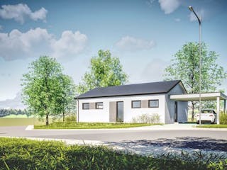 Fertighaus Jubiläumshaus Bungalow mit Satteldach von Holz & Dach Living Ausbauhaus ab 270000€, Bungalow Innenansicht 8