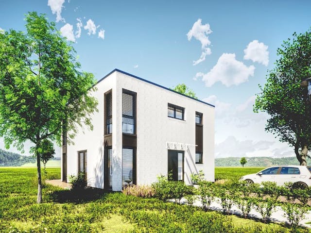 Fertighaus Jubiläumshaus Stadtvilla mit Flachdach von Holz & Dach Living Ausbauhaus ab 284499€, Stadtvilla Innenansicht 7