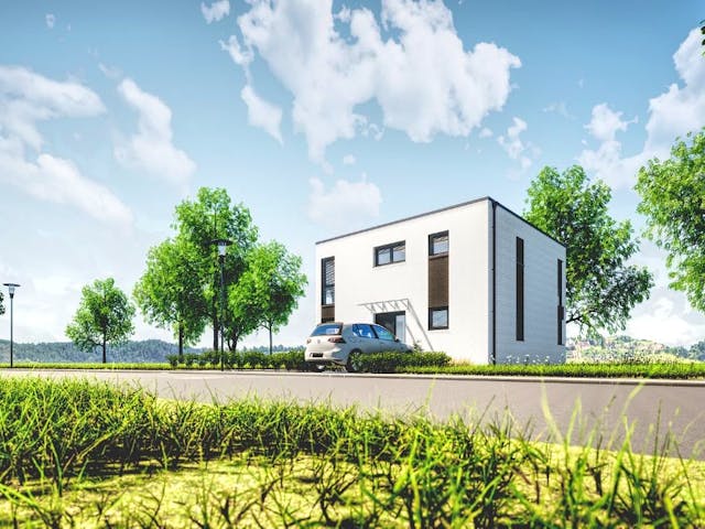 Fertighaus Jubiläumshaus Stadtvilla mit Flachdach von Holz & Dach Living Ausbauhaus ab 284499€, Stadtvilla Innenansicht 8