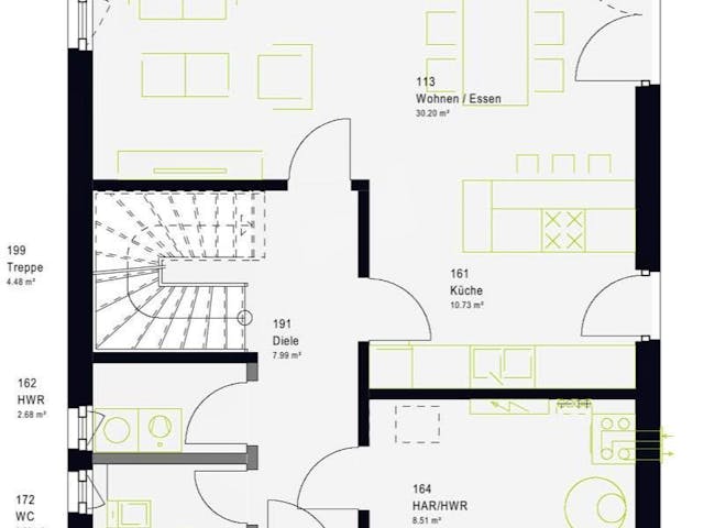 Fertighaus LifeStyle 13.01 F von massa haus Ausbauhaus ab 186999€, Cubushaus Innenansicht 4