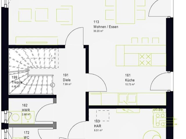 Fertighaus LifeStyle 13.01 W von massa haus Ausbauhaus ab 157999€, Stadtvilla Innenansicht 4