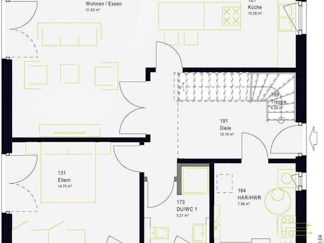 Fertighaus LifeStyle 14.01 W von massa haus Ausbauhaus ab 176999€, Stadtvilla Innenansicht 5