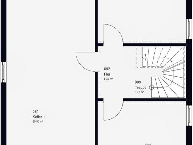 Fertighaus LifeStyle 14.04 P von massa haus Ausbauhaus ab 147999€, Pultdachhaus Innenansicht 1