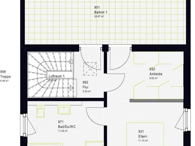 Fertighaus LifeStyle 20.04 P von massa haus Ausbauhaus ab 189999€, Pultdachhaus Innenansicht 6