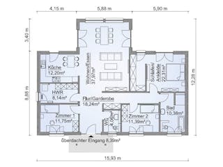 Fertighaus Musterhaus Greifswald von ScanHaus Marlow, Bungalow Innenansicht 8