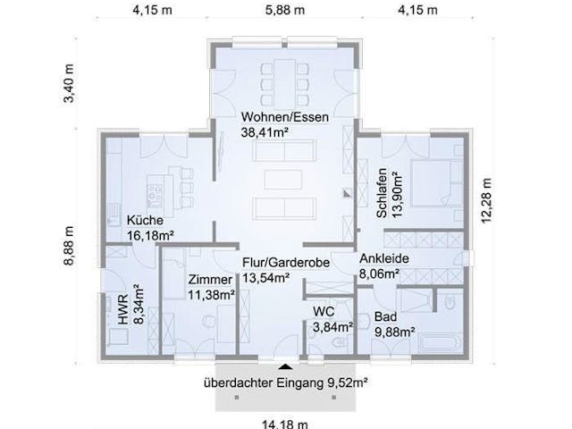 Fertighaus Musterhaus Hannover-Laatzen von ScanHaus Marlow, Bungalow Innenansicht 6
