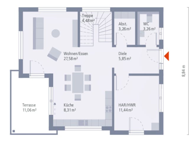 Fertighaus Musterhaus Kaiserslautern von OKAL Haus Schlüsselfertig ab 397900€,  Innenansicht 1