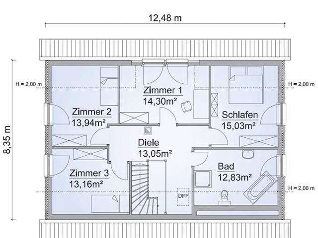 Fertighaus Musterhaus Kamen von ScanHaus Marlow,  Innenansicht 3