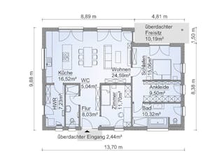 Fertighaus Musterhauscenter Dresden - SH 117 B - VAR. A1 von ScanHaus Marlow, Bungalow Innenansicht 4