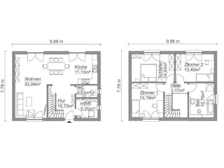 Fertighaus Musterhauscenter Rostock - Musterhaus SH 122 S von ScanHaus Marlow, Stadtvilla Innenansicht 2