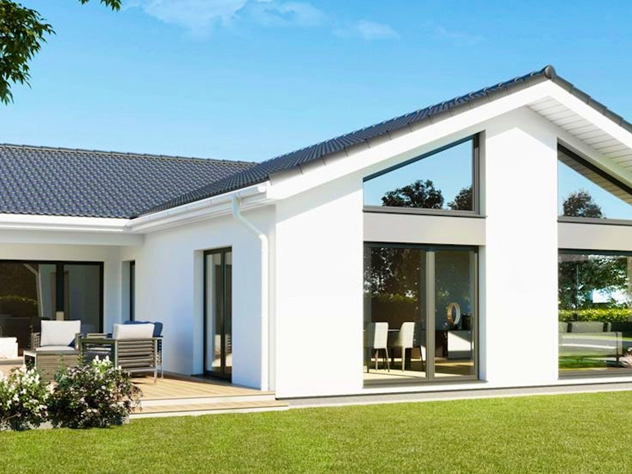 Fertighaus Perfect 132 von Danwood Schlüsselfertig ab 307000€, Bungalow Außenansicht 1