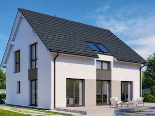 Fertighaus Point 153.1 von Danwood Schlüsselfertig ab 312300€, Satteldach-Klassiker Außenansicht 1