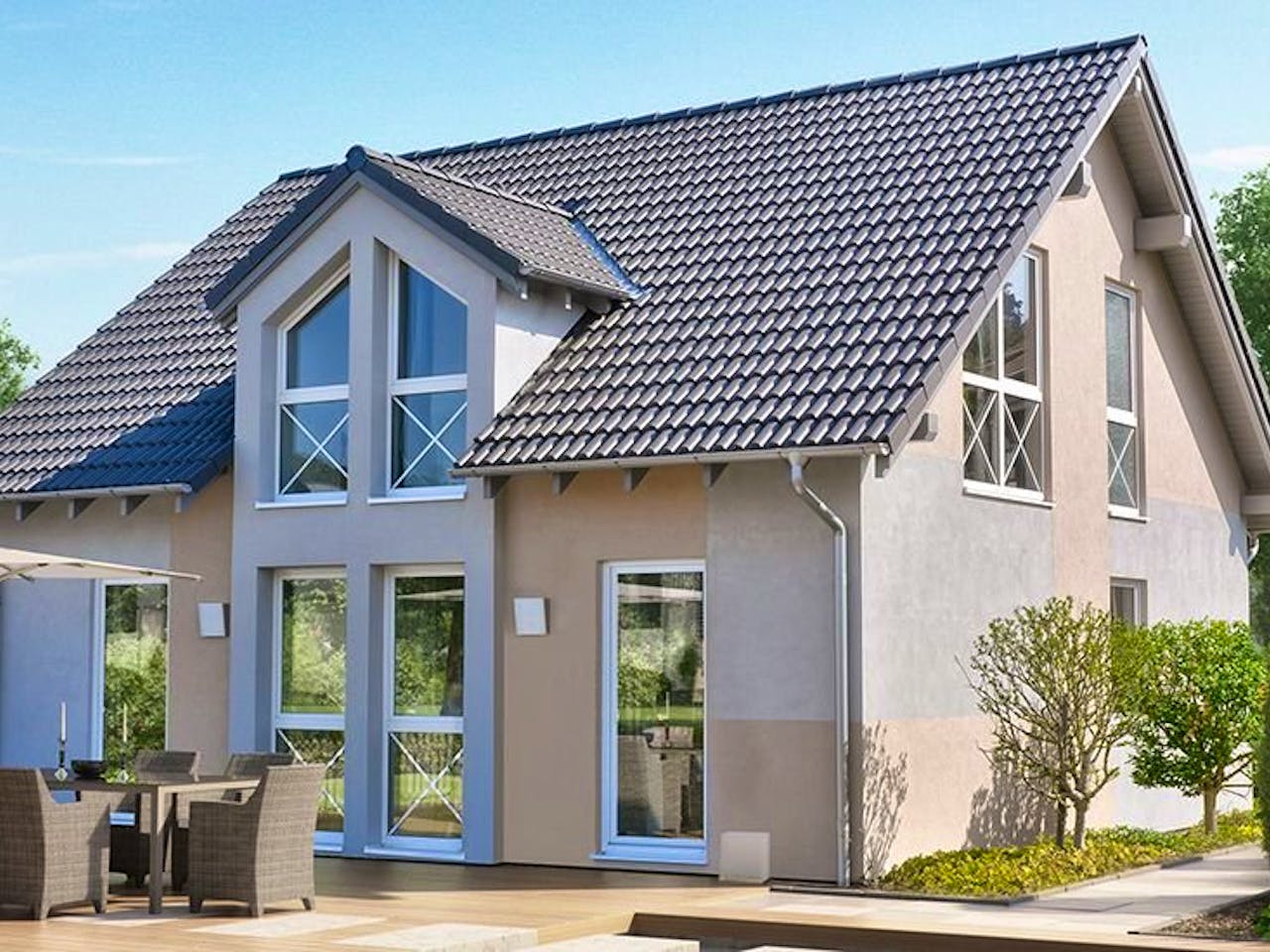 Fertighaus SOLUTION Marburg von Living Fertighaus,  Außenansicht 1