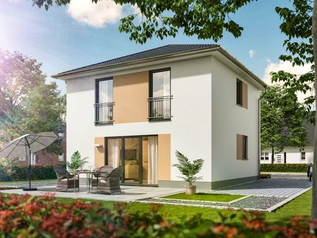 Massivhaus Stadthaus 100 von Schmid-Haus Schlüsselfertig ab 283620€,  Außenansicht 1