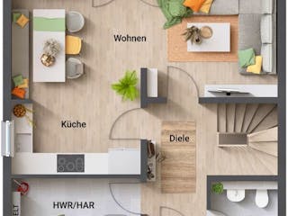 Massivhaus Stadthaus 100 von Schmid-Haus Schlüsselfertig ab 283620€,  Innenansicht 3