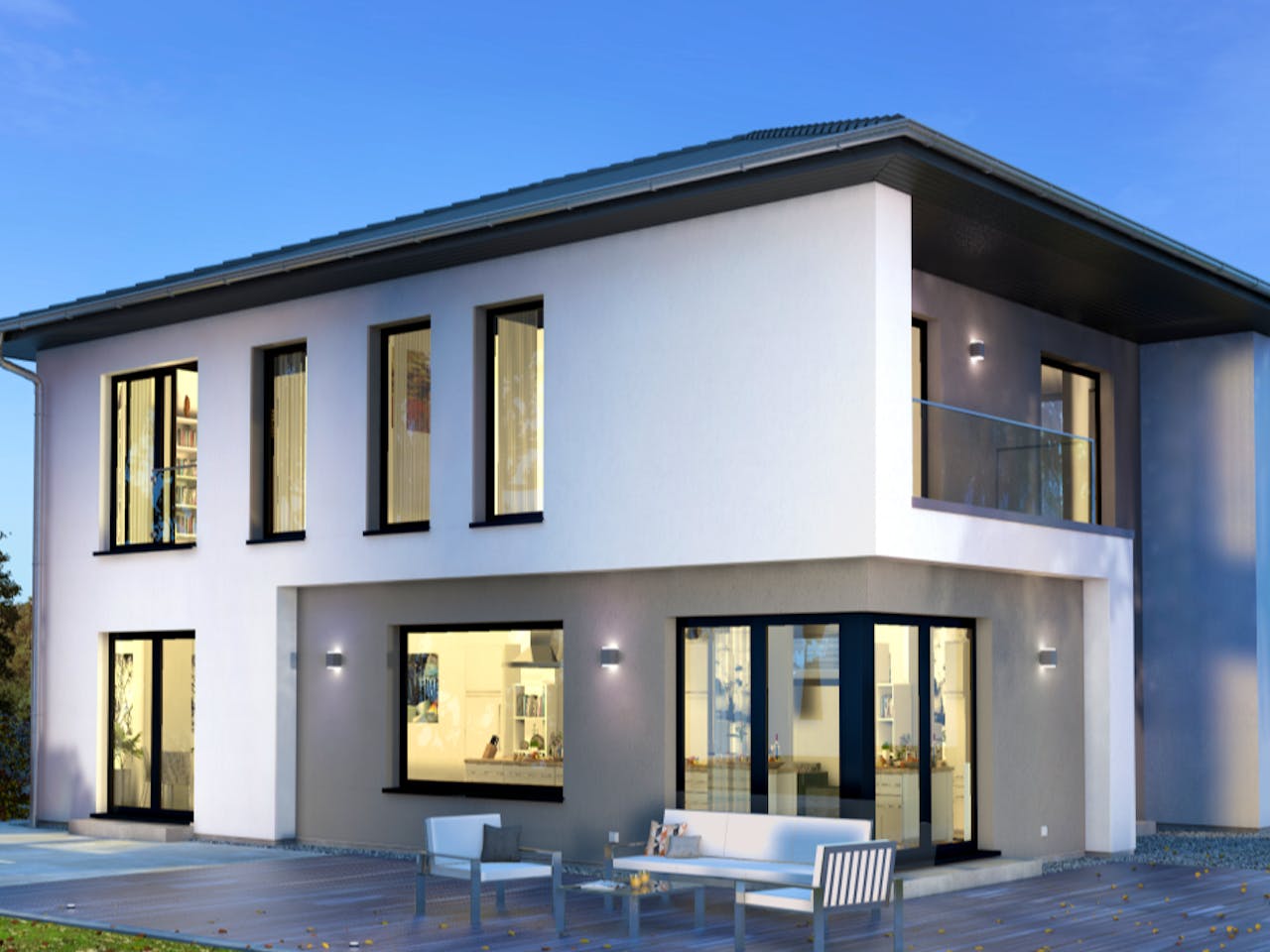 Fertighaus Stadtvilla 13 von OKAL Haus Schlüsselfertig ab 532900€, Stadtvilla Außenansicht 1