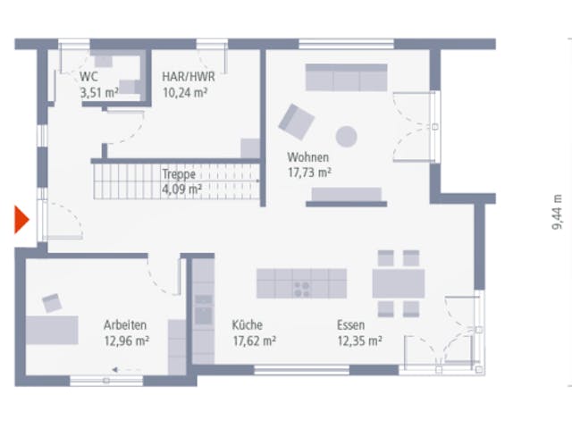 Fertighaus Stadtvilla 13 von OKAL Haus Schlüsselfertig ab 532900€, Stadtvilla Innenansicht 1