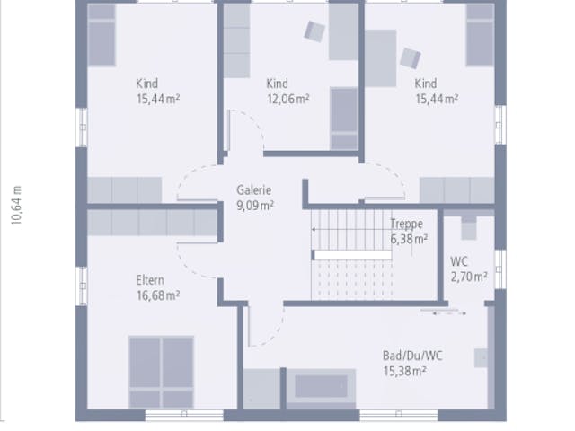 Fertighaus Stadtvilla 21 Satteldach von OKAL Haus Schlüsselfertig ab 478900€, Stadtvilla Innenansicht 2