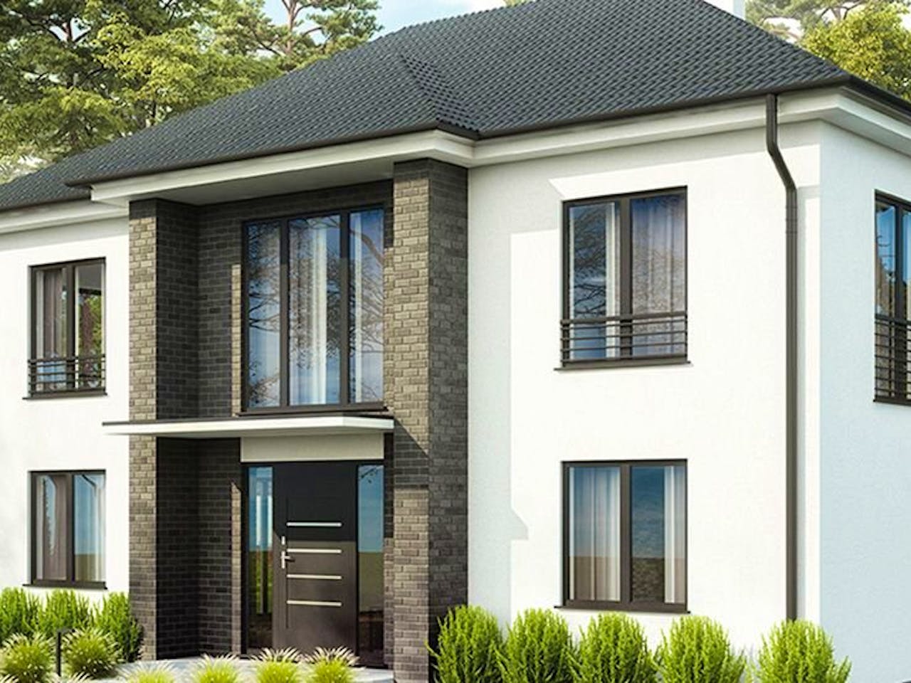 Massivhaus Stadtvilla Gennadi von GfG-Architektenhäuser,  Außenansicht 1