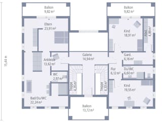 Fertighaus Stadtvilla Louisiana von OKAL Haus Schlüsselfertig ab 872900€, Stadtvilla Innenansicht 10