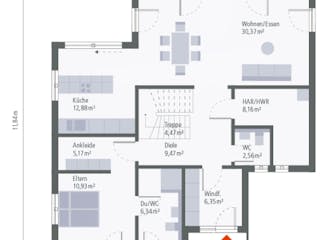 Fertighaus Staffel 9 von OKAL Haus Schlüsselfertig ab 468900€,  Innenansicht 1