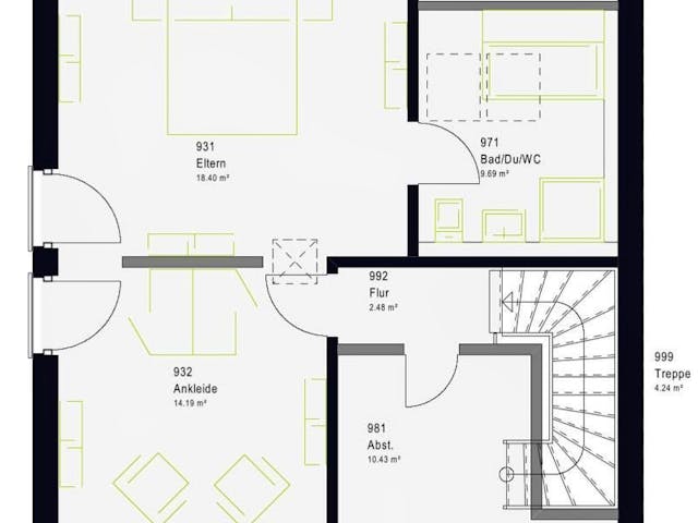 Fertighaus TwinStyle 19.01 S von massa haus Ausbauhaus ab 185999€,  Innenansicht 7