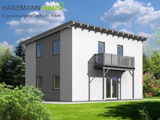 Fertighaus Imosphär von Hagemann Haus Schlüsselfertig ab 170100€, Satteldach-Klassiker Außenansicht 3
