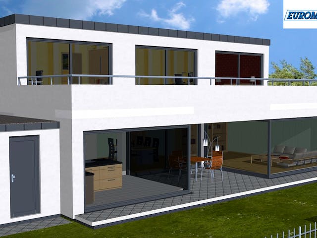 Massivhaus Individual 170 FD von EUROMAC 2 S.A.S. Bausatzhaus ab 39357€, Cubushaus Außenansicht 3