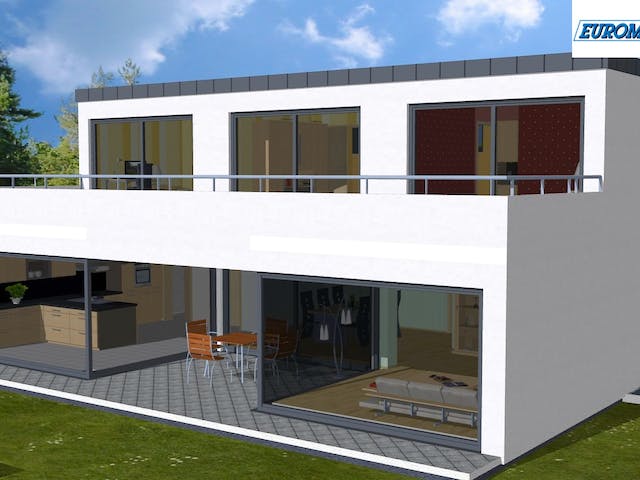 Massivhaus Individual 170 FD von EUROMAC 2 S.A.S. Bausatzhaus ab 39357€, Cubushaus Außenansicht 4