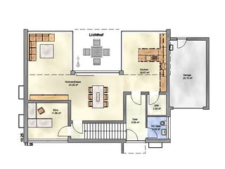 Massivhaus Individual 170 FD von EUROMAC 2 S.A.S. Bausatzhaus ab 39357€, Cubushaus Grundriss 2