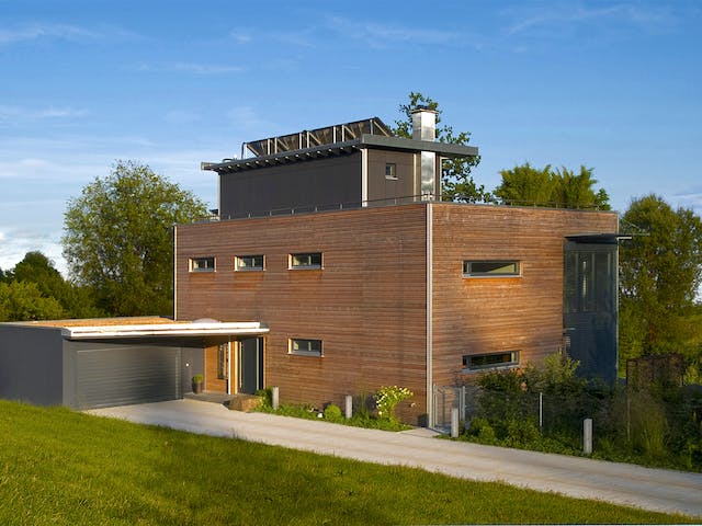 Fertighaus Individuelle Planung Modern Living von Bau-Fritz Schlüsselfertig ab 750000€, Cubushaus Außenansicht 2