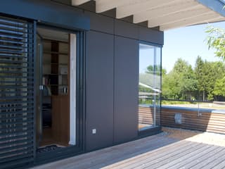 Fertighaus Individuelle Planung Modern Living von Bau-Fritz Schlüsselfertig ab 750000€, Cubushaus Außenansicht 12