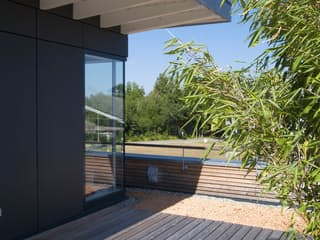 Fertighaus Individuelle Planung Modern Living von Bau-Fritz Schlüsselfertig ab 750000€, Cubushaus Außenansicht 13